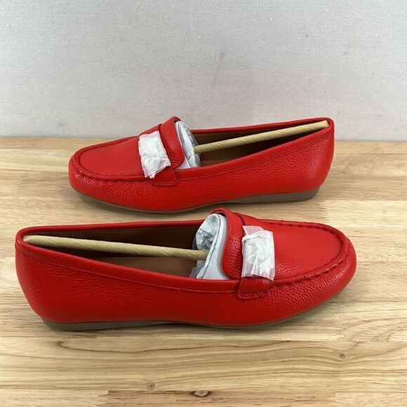 Kate Spade Camellia Pebbled Leather Loafers- Bright Red- Various Sizes- NIB - Picture 7 of 9